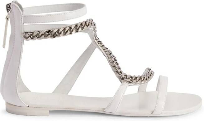 Giuseppe Zanotti Samantha chain-link leather sandals White