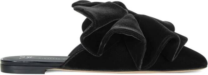 Giuseppe Zanotti Savarin bow-detail slippers Black