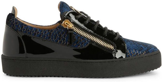 Giuseppe Zanotti scale-print leather sneakers Blue