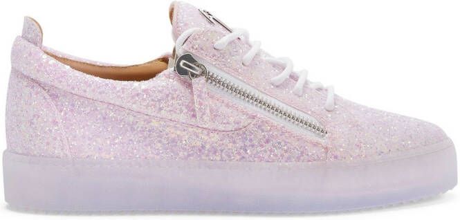 Giuseppe Zanotti sequin-embellished low-top sneakers Pink