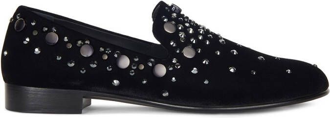 Giuseppe Zanotti Seymour studded velvet loafers Black