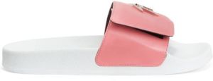Giuseppe Zanotti Signature-plaque touch-strap slides Pink