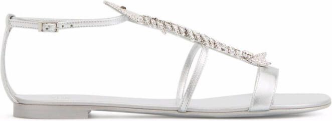 Giuseppe Zanotti Slim crystal-embellished sandals Grey