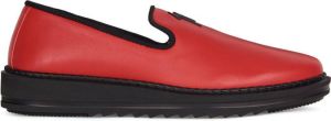 Giuseppe Zanotti slip-on leather slippers with logo detail Red