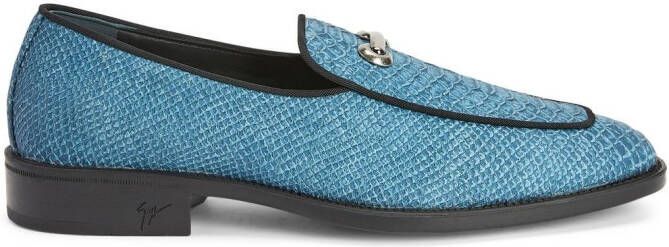 Giuseppe Zanotti snakeskin-effect leather loafers Blue