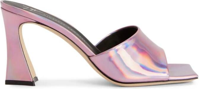 Giuseppe Zanotti Solhene 85mm iridescent leather sandals Pink