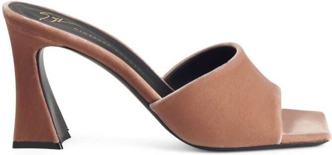 Giuseppe Zanotti Solhene 85mm velvet sandals Brown