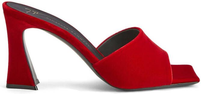 Giuseppe Zanotti Solhene 85mm velvet sandals RED