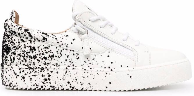 Giuseppe Zanotti spray effect leather sneakers White