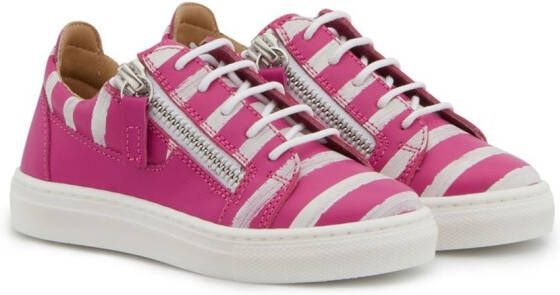 Giuseppe Zanotti stripe-detail leather sneakers Pink