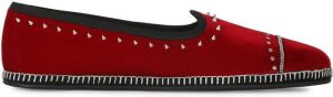 Giuseppe Zanotti studded velvet loafers Red