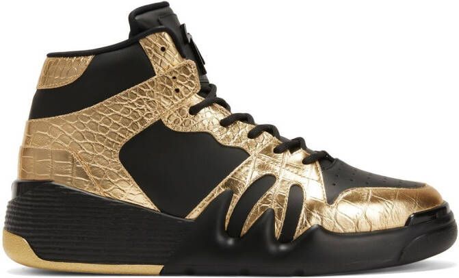 Giuseppe Zanotti Talon high-top leather sneakers Gold