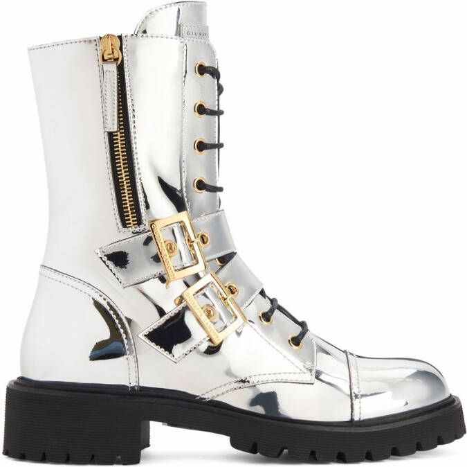 Giuseppe Zanotti Tifa metallic calf-length boots Silver