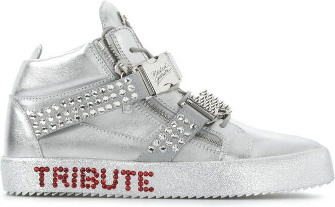 Giuseppe Zanotti Tribute high-top sneakers Silver