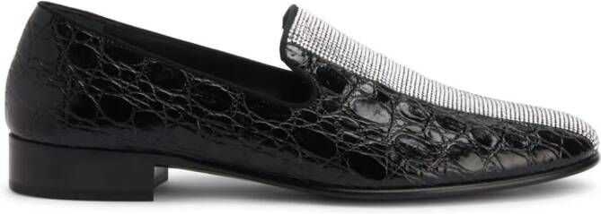 Giuseppe Zanotti Tuxedo Diamond leather loafers Black