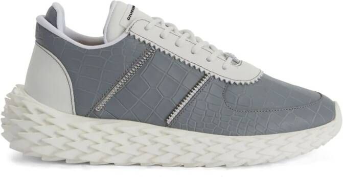 Giuseppe Zanotti Urchin crocodile-embossed panelled sneakers Grey