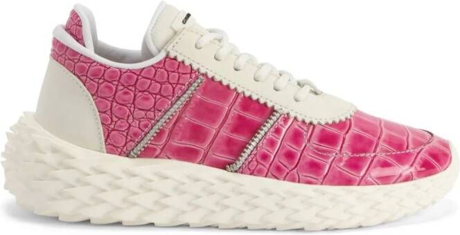 Giuseppe Zanotti Urchin crocodile-embossed sneakers Pink