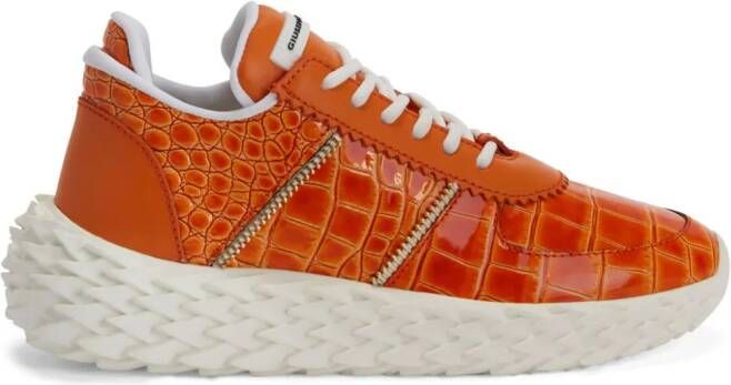Giuseppe Zanotti Urchin crocodile-print sneakers Orange