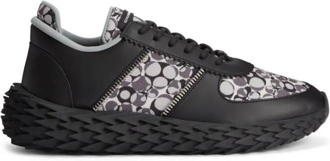Giuseppe Zanotti Urchin geometric-print leather sneakers Black