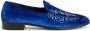 Giuseppe Zanotti velvet-effect rhinestone loafers Blue - Thumbnail 1