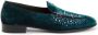 Giuseppe Zanotti velvet-effect rhinestone loafers Green - Thumbnail 1