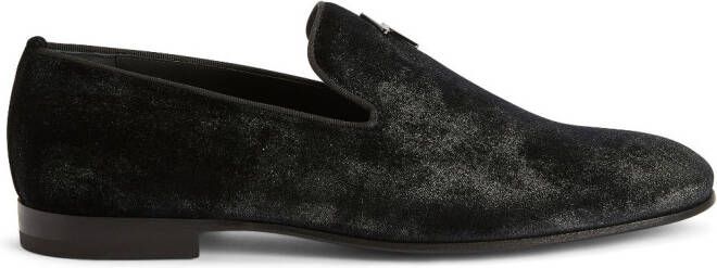 Giuseppe Zanotti velvet slip-on loafers Black