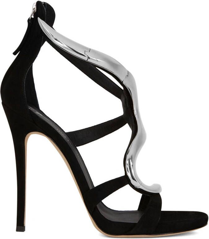 Giuseppe Zanotti Venere metallic-snake sandals Black