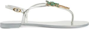 Giuseppe Zanotti Venice Beach flat sandals Silver