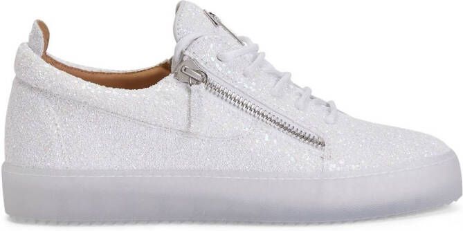 Giuseppe Zanotti zip-detail glitter sneakers White