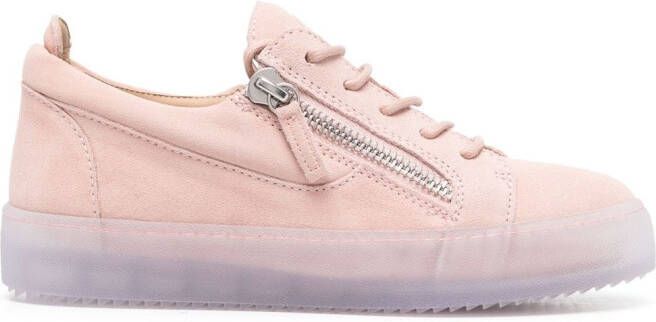 Giuseppe Zanotti zip-detail leather low-top sneakers Pink