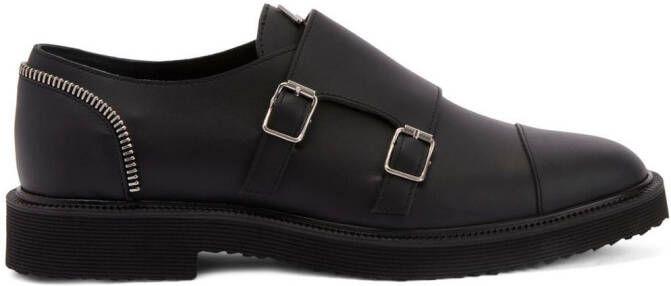 Giuseppe Zanotti zip-trimmed leather loafers Black