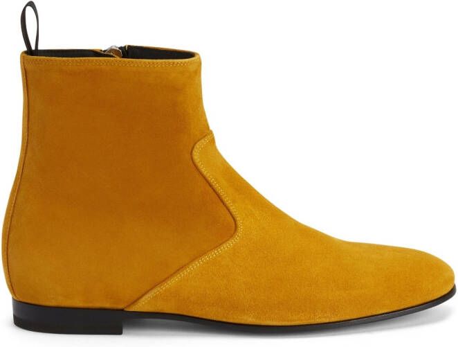 Giuseppe Zanotti zip-up suede boots Orange