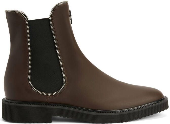 Giuseppe Zanotti zipper-lined leather boots Brown