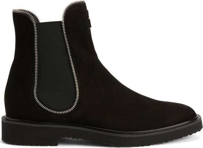 Giuseppe Zanotti zipper-lined suede boots Black