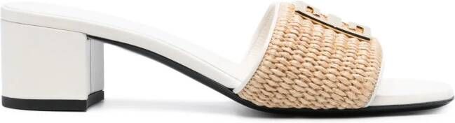 Givenchy 4G-logo 50mm raffia sandals Neutrals