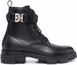 Givenchy 4G-logo buckle combat boots Black