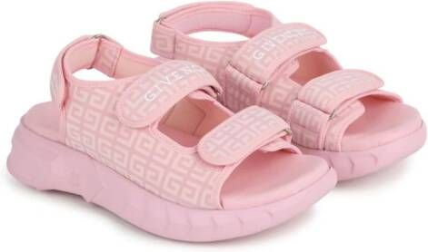 Givenchy Kids 4G-print touch-strap sandals Pink