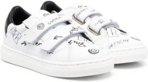 Givenchy Kids graffiti-print touch-strap sneakers White