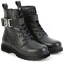 Givenchy Kids logo-buckle lace-up leather boots Black - Thumbnail 1
