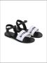 Givenchy Kids logo-embroidered leather sandals Black - Thumbnail 1