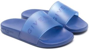 Givenchy Kids logo-print slide on sandals Blue