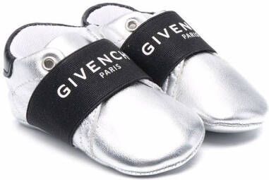 Givenchy Kids logo-strap slippers Silver