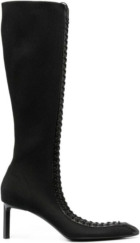 Givenchy knee-high 70mm lace-up leather boots Black