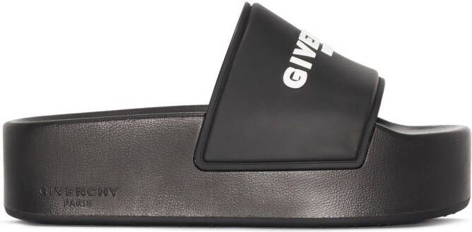 Givenchy logo-embellished flatform slides Black