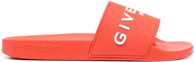 Givenchy logo-embossed moulded-footbed slides Orange