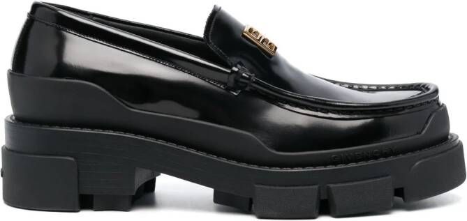 Givenchy logo-plaque leather loafers Black