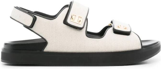Givenchy logo-plaque sandals Neutrals