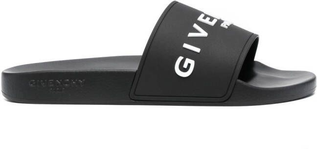 Givenchy logo-print detail pool slides Black