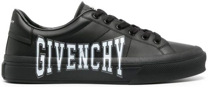 Givenchy logo-print leather sneakers Black