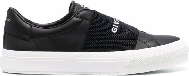 Givenchy Paris Strap leather sneakers Black